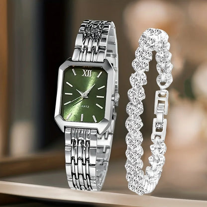 Elegant Roman Numeral Watch and Bracelet Set